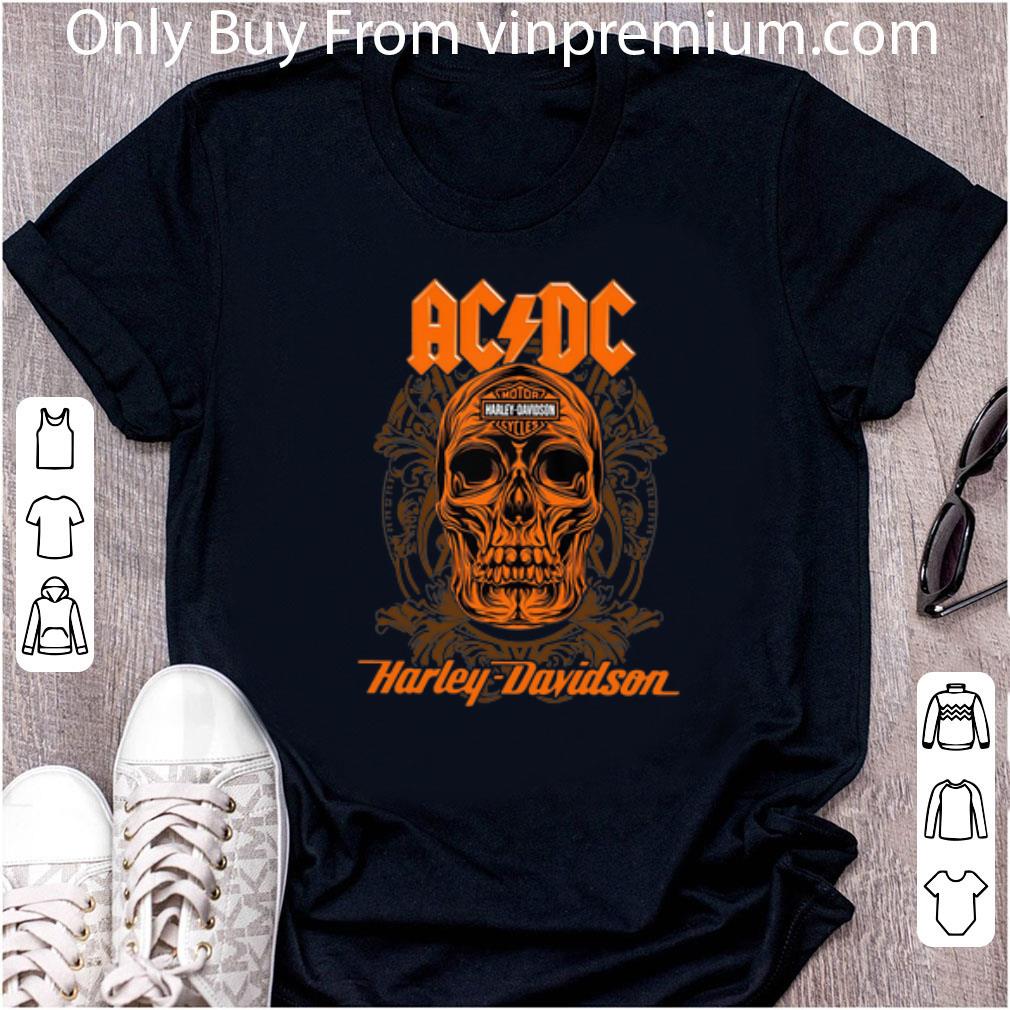 Hot AC DC Skull Motor Harley Davidson Cycles shirt
