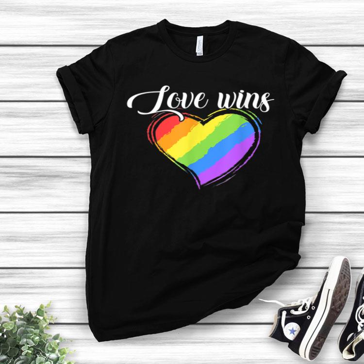 Love Wins Gay Pride LGBT Lesbian Rainbow Gift Shirt