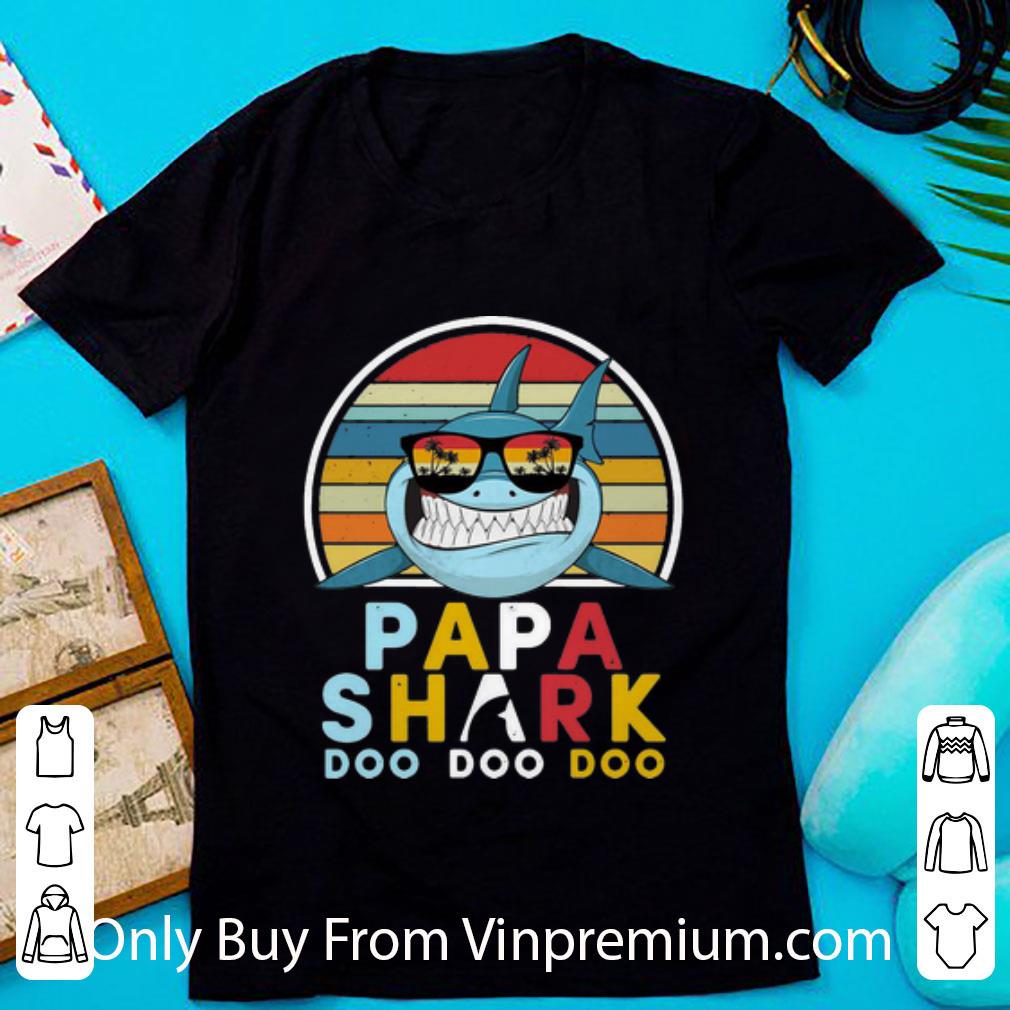 Hot Vintage Papa Shark Doo Doo Doo Father's Day shirt