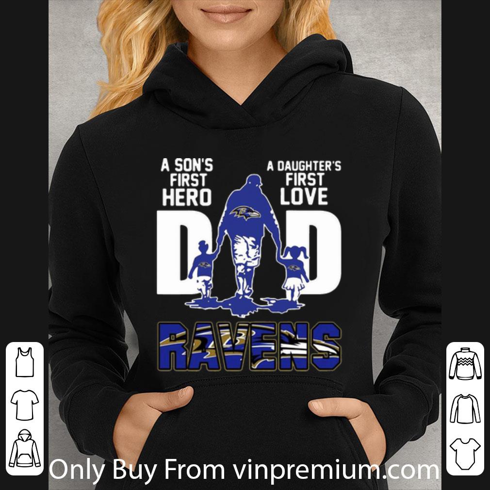 d5e8d11e awesome dad a son s first hero a daughter s first love baltimore ravens shirt 4 - Awesome Dad A Son's First Hero A Daughter's First Love Baltimore Ravens shirt