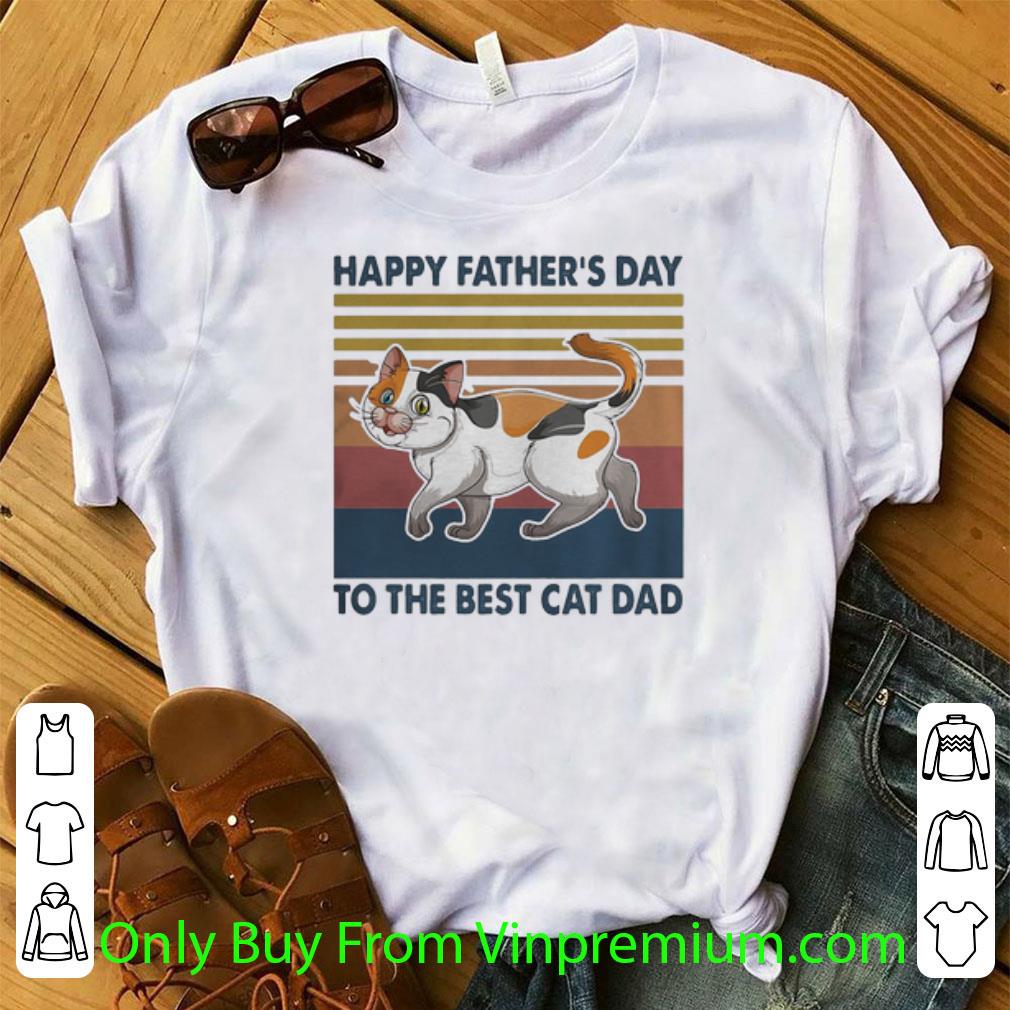 Nice Vintage Happy Father’s Day To The Best Cat Dad shirt