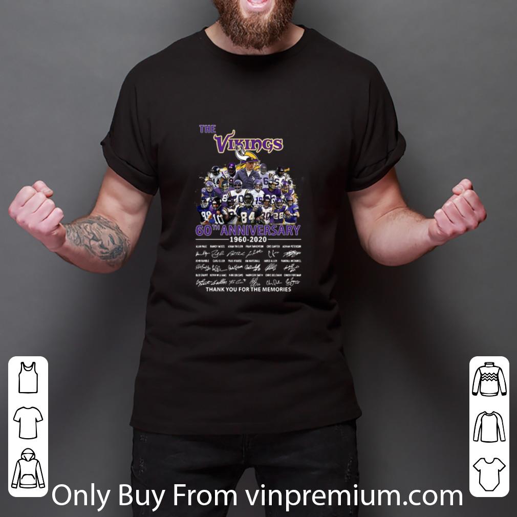 Awesome The Vikings 60th Anniversary Thank You For The Memories Signatures shirt