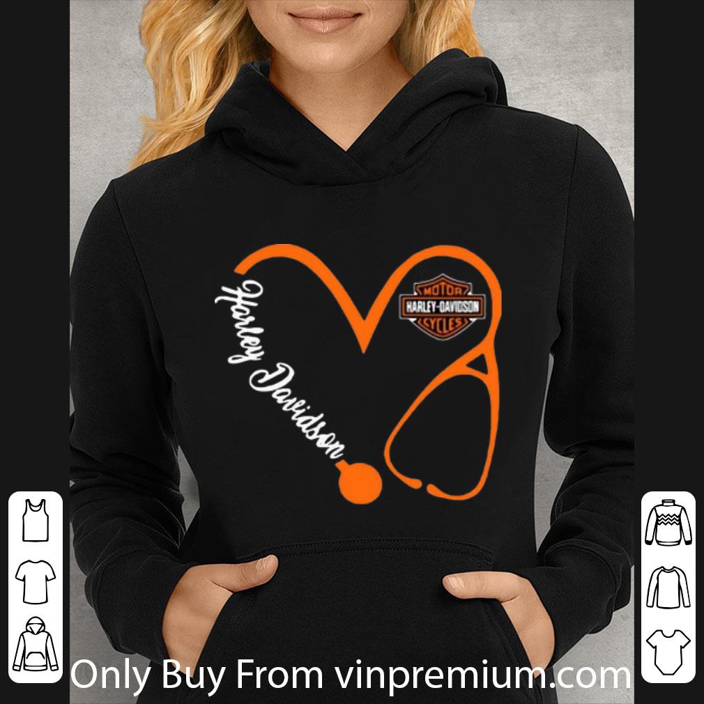 Original Harley Davidson Nurse Heart Stethoscope shirt, hoodie, sweater