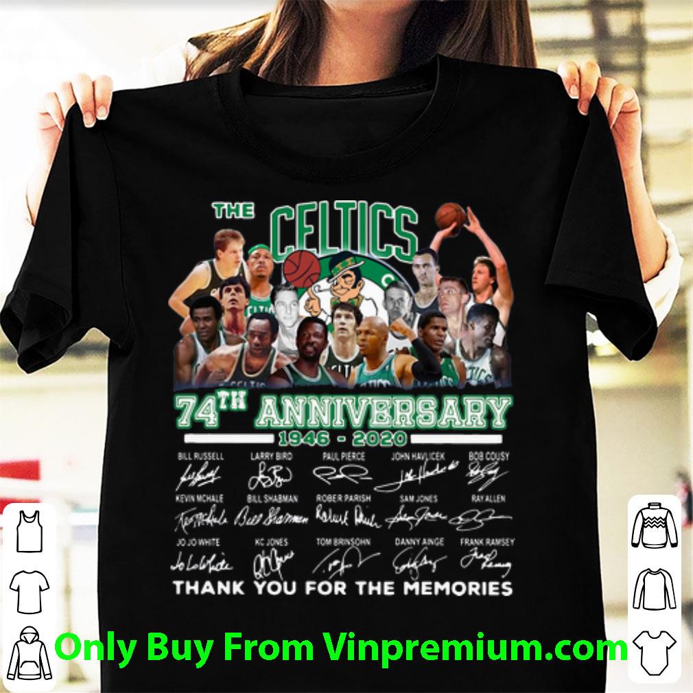 Great The Celtics 74th Anniversary Thank You For The Memories Signatures shirt