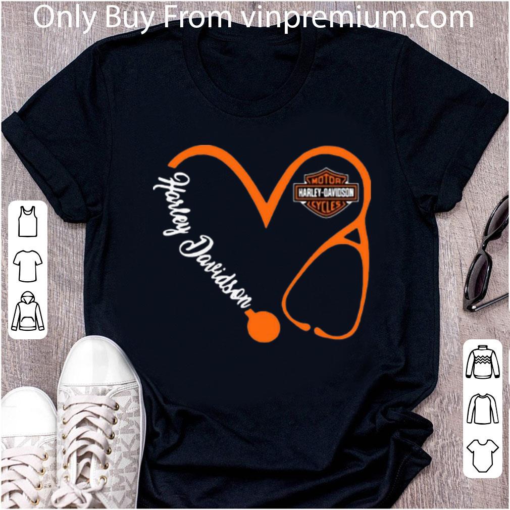 Original Harley Davidson Nurse Heart Stethoscope shirt