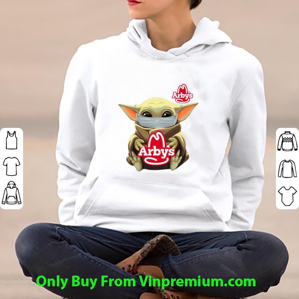 fb293b2c great star wars baby yoda mask hug arby s covid 19 shirt 4 - Great Star Wars Baby Yoda Mask Hug Arby’s Covid-19 shirt
