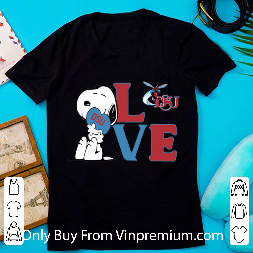 Awesome Snoopy Love DSU Heart Delaware State University shirt