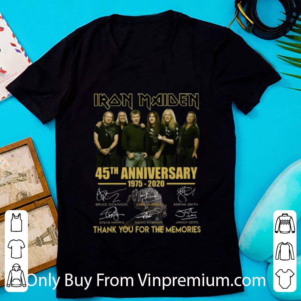 Original Iron Maiden 45th Anniversary Thank You For The Memories Signatures shirt