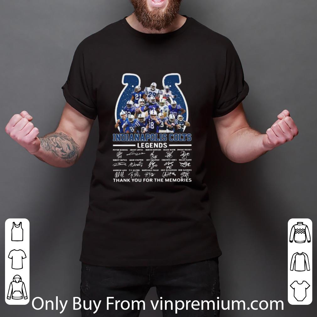Nice Indianapolis Colts Legends Thank You For The Memories Signatures shirt