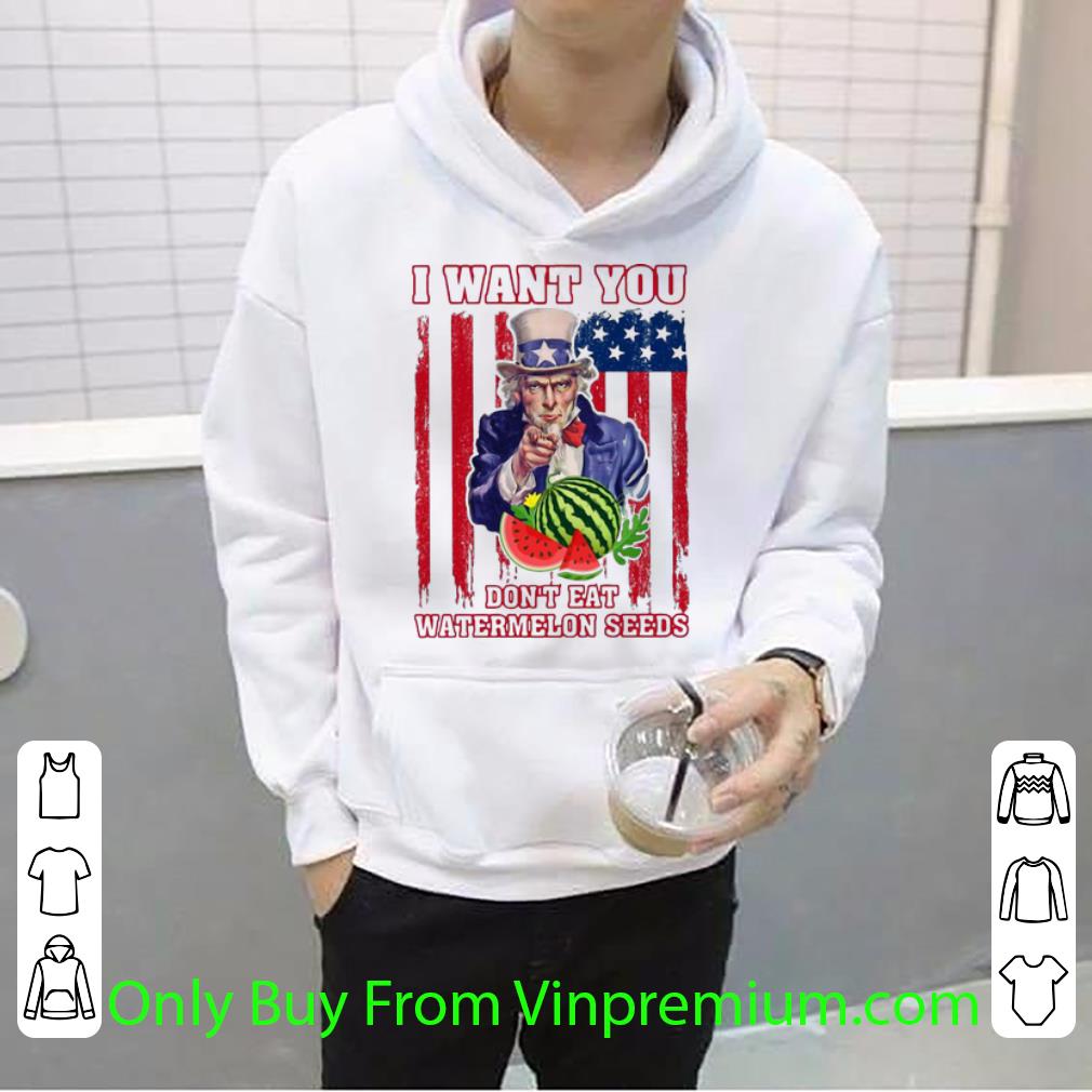 394eb67b pretty uncle sam i want you don t eat watermelon seeds america flag shirt 4 - Pretty Uncle Sam I Want You Don’t Eat Watermelon Seeds America Flag shirt