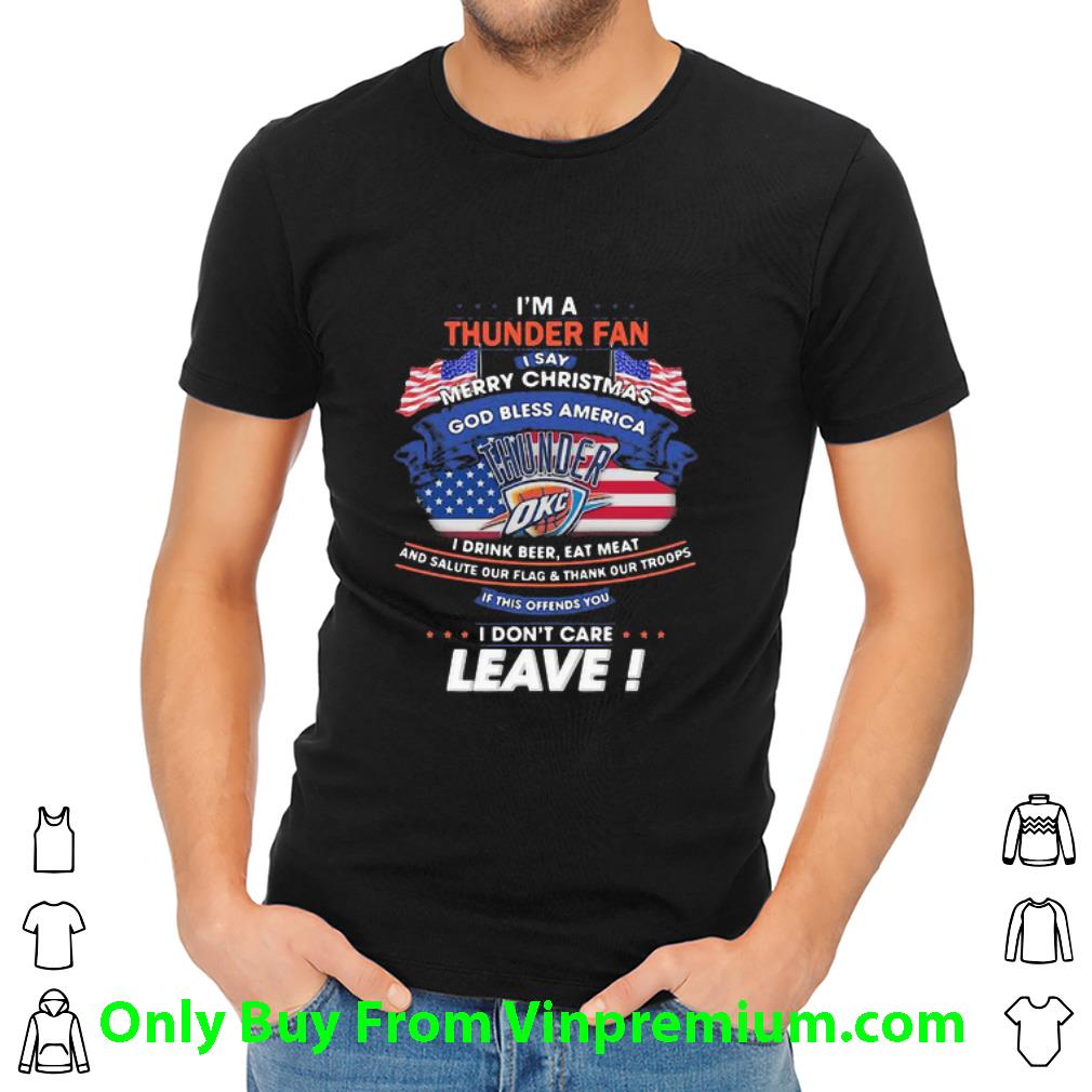 Official I’m A Oklahoma City Thunder Fan I Say Merry Christmas American Flag shirt