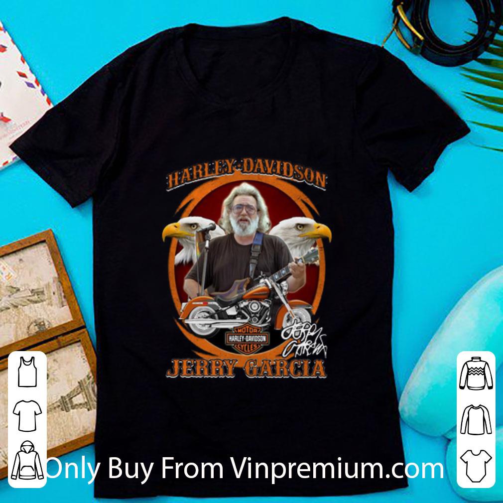 Pretty Harley Davidson Eagle Jerry Garcia Signature shirt