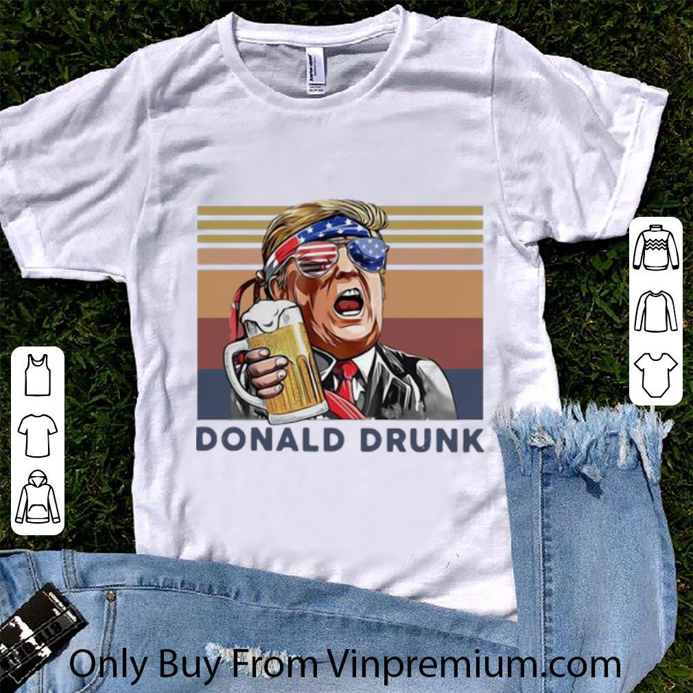Official Vintage Donald Drunk Drink Beer American Flag shirt