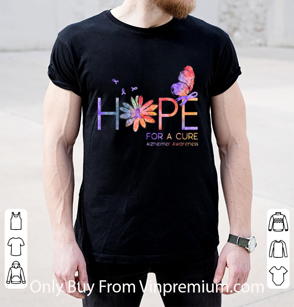 Original Butterfly Hope For A Cure Alzheimer Awareness Daisy Flower shirt
