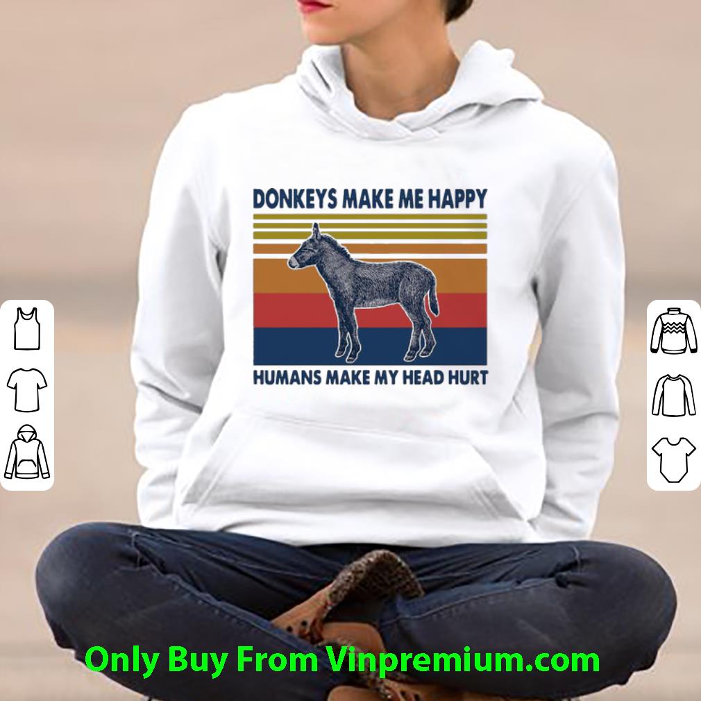 7030e201 official vintage donkeys make me happy humans make my head hurt shirt 4 - Official Vintage Donkeys Make Me Happy Humans Make My Head Hurt shirt