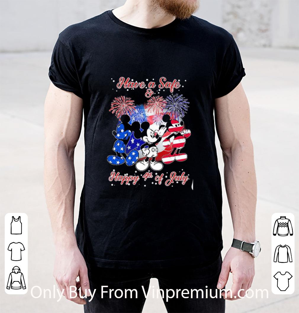 Hot Firework Mickey American Flag Have A Safe And Happy Independence Day shirt