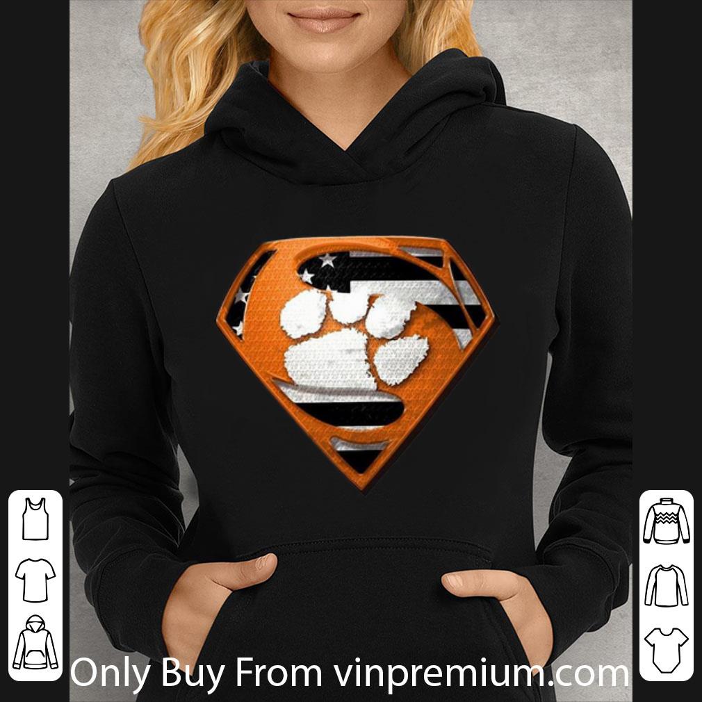 bc91a529 nice superman clemson tigers american flag shirt 4 - Nice Superman Clemson Tigers American Flag shirt