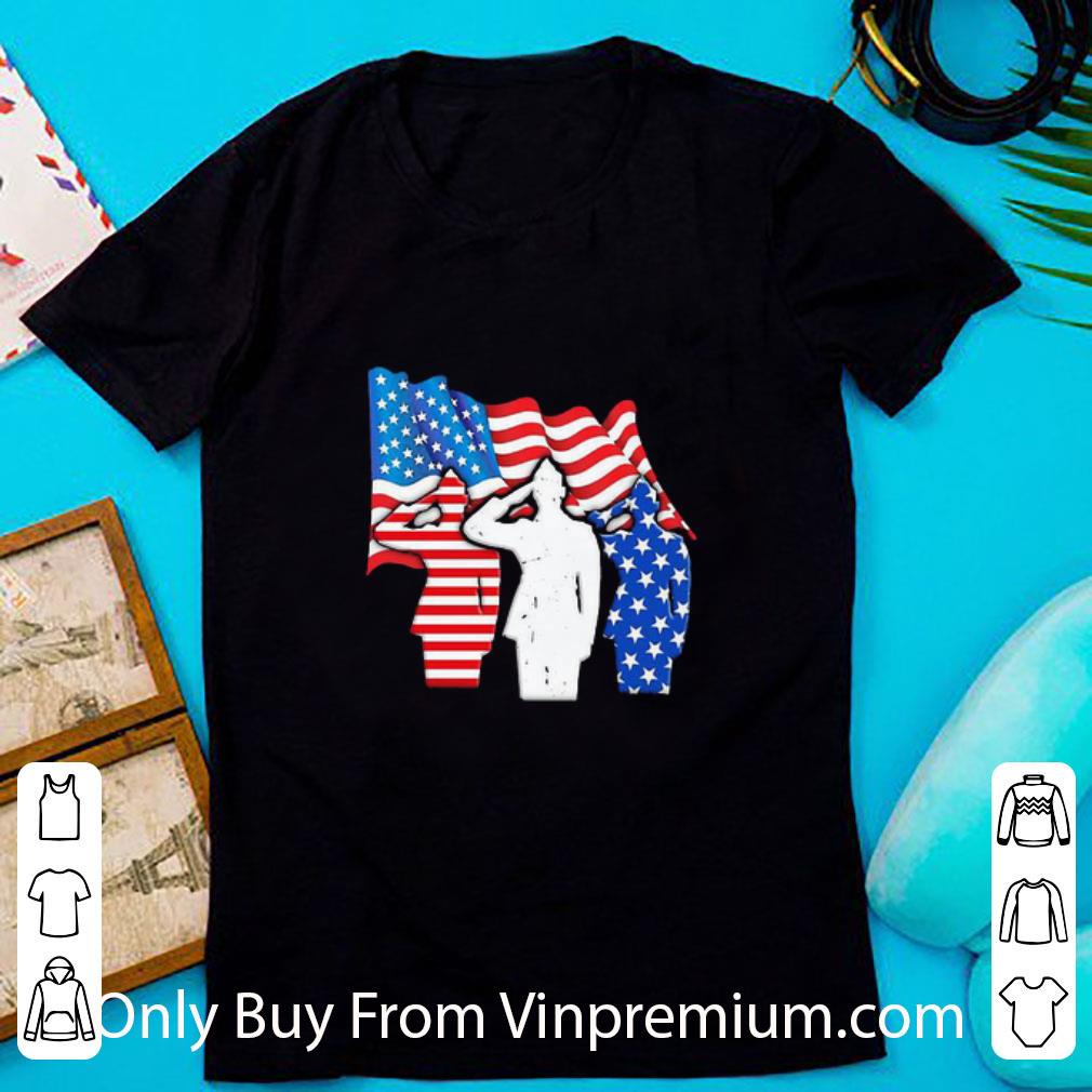 Original The Soldier Salutes American Flag 4th Of July shirt
