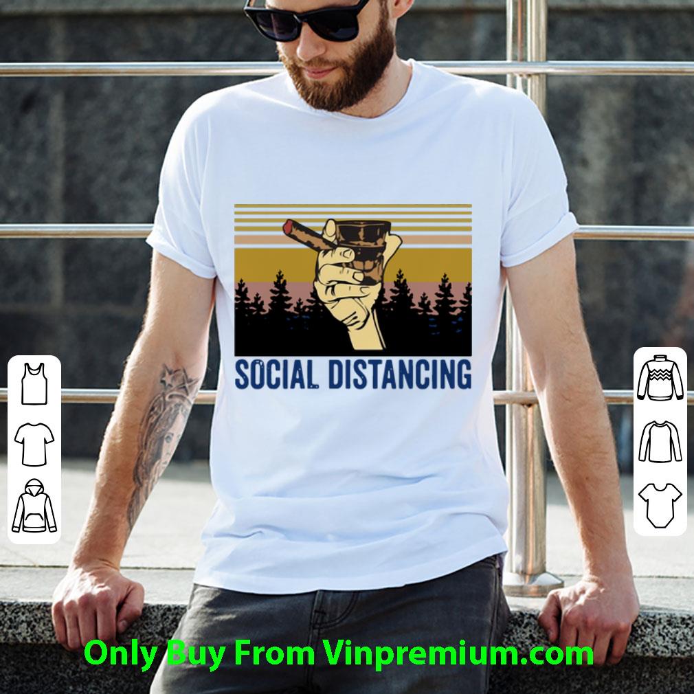 Great Vintage Cigar And Wine Social Distancing shirt