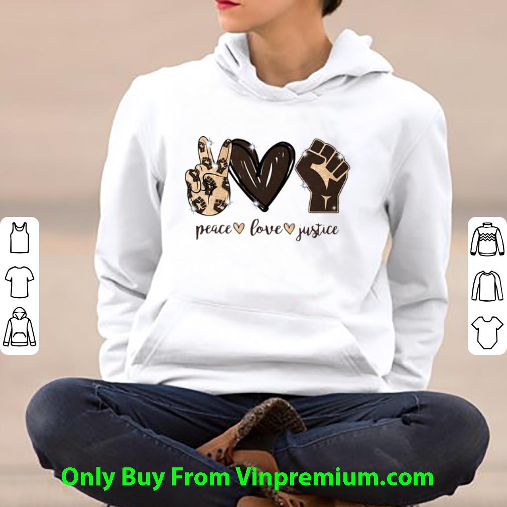 d9c92eeb pretty peace love justice diamond black strong shirt 4 - Pretty Peace Love Justice Diamond Black Strong shirt