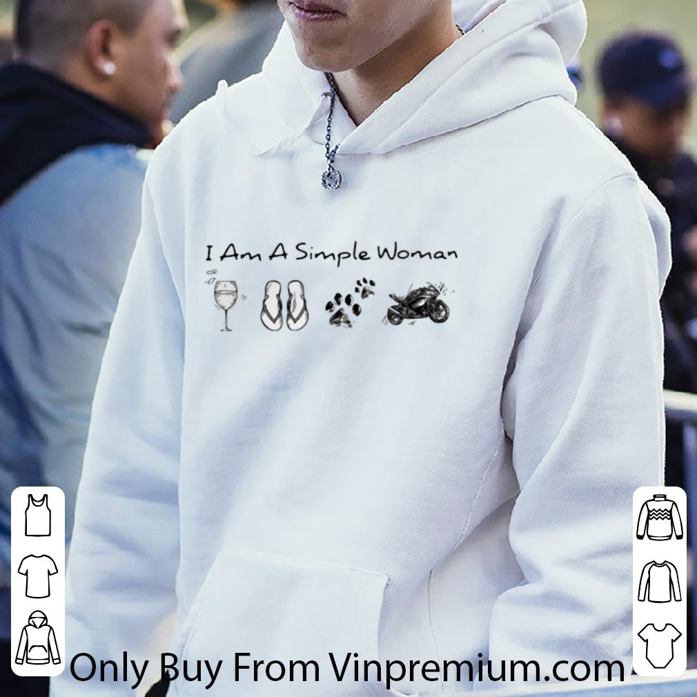 f7deab3d pretty i am a simple woman wine flop dog paw and motorcycle shirt 4 - Pretty I Am A Simple Woman Wine Flop Dog Paw And Motorcycle shirt