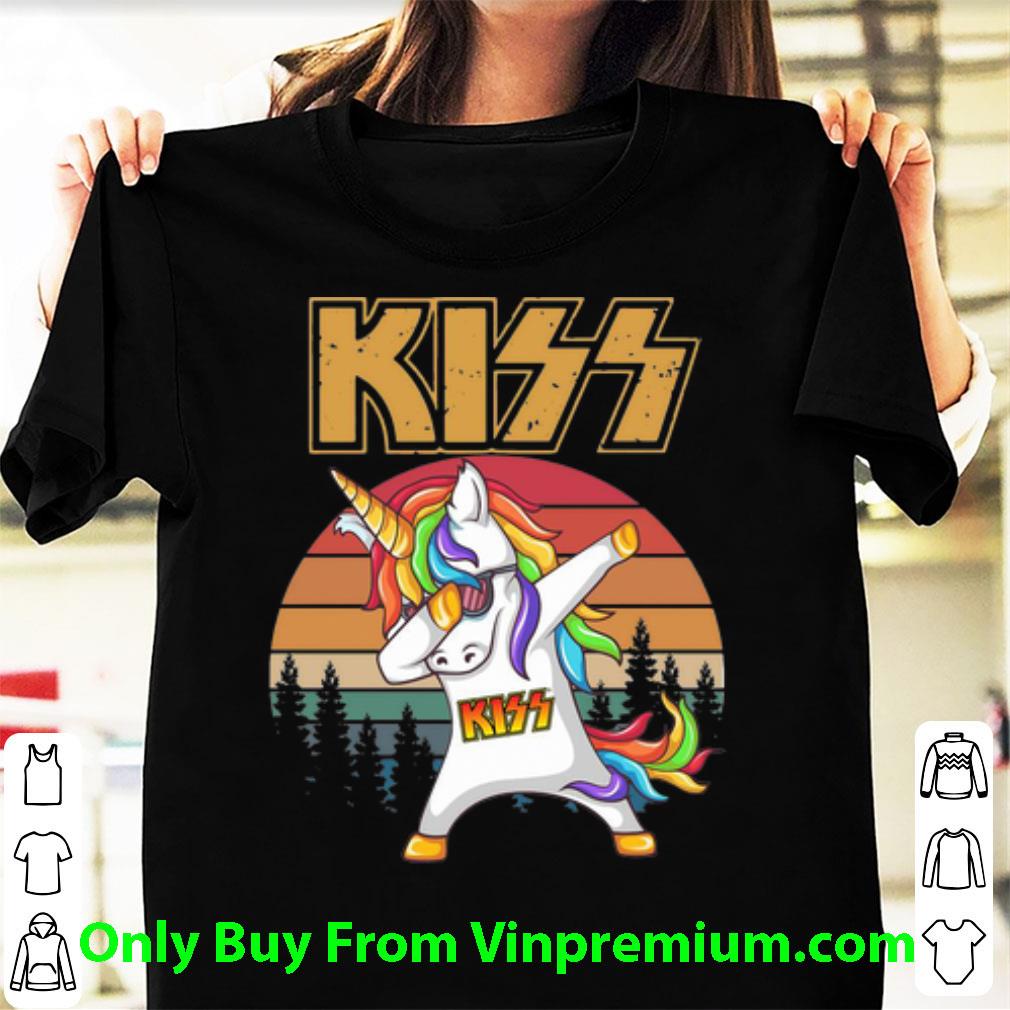 Premium Vintage Unicorn Dabbing Kiss Band shirt