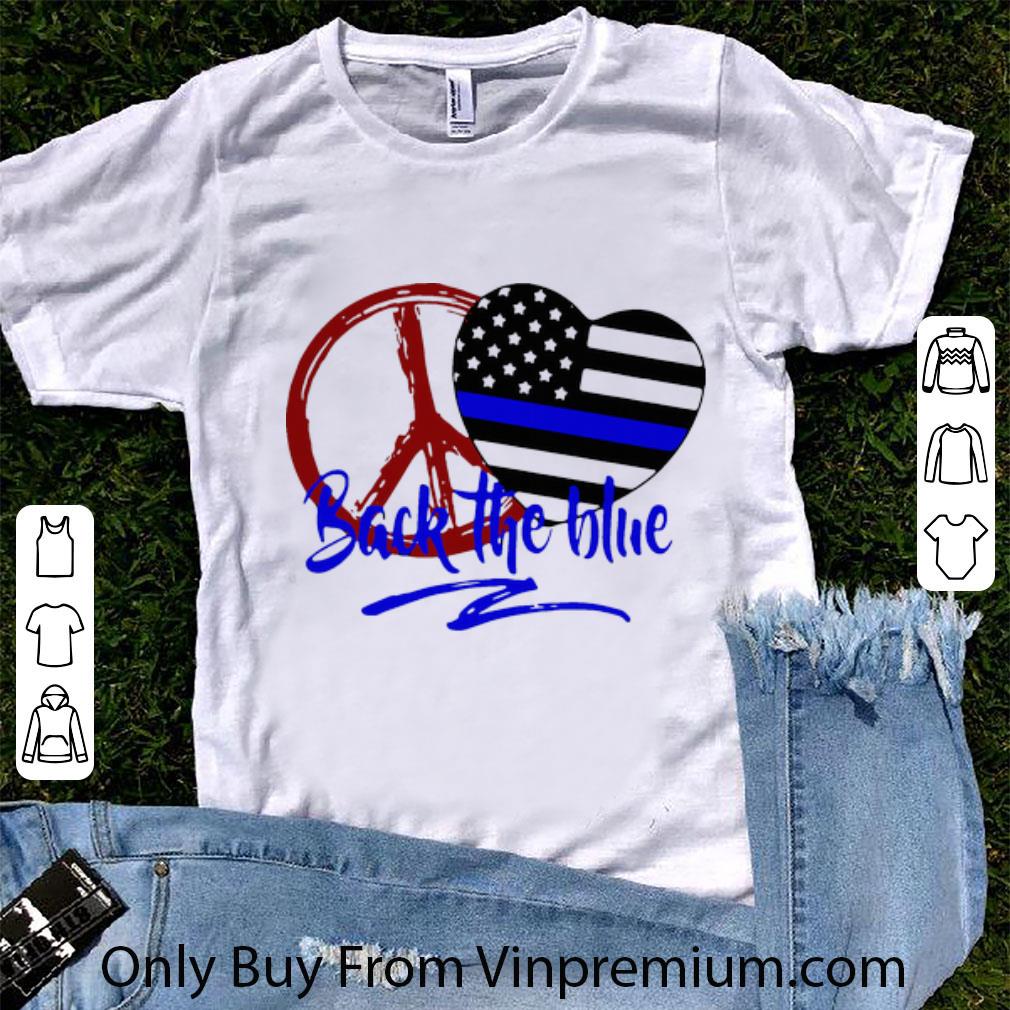 Pretty Back The Blue America Love Heart Independence Day shirt