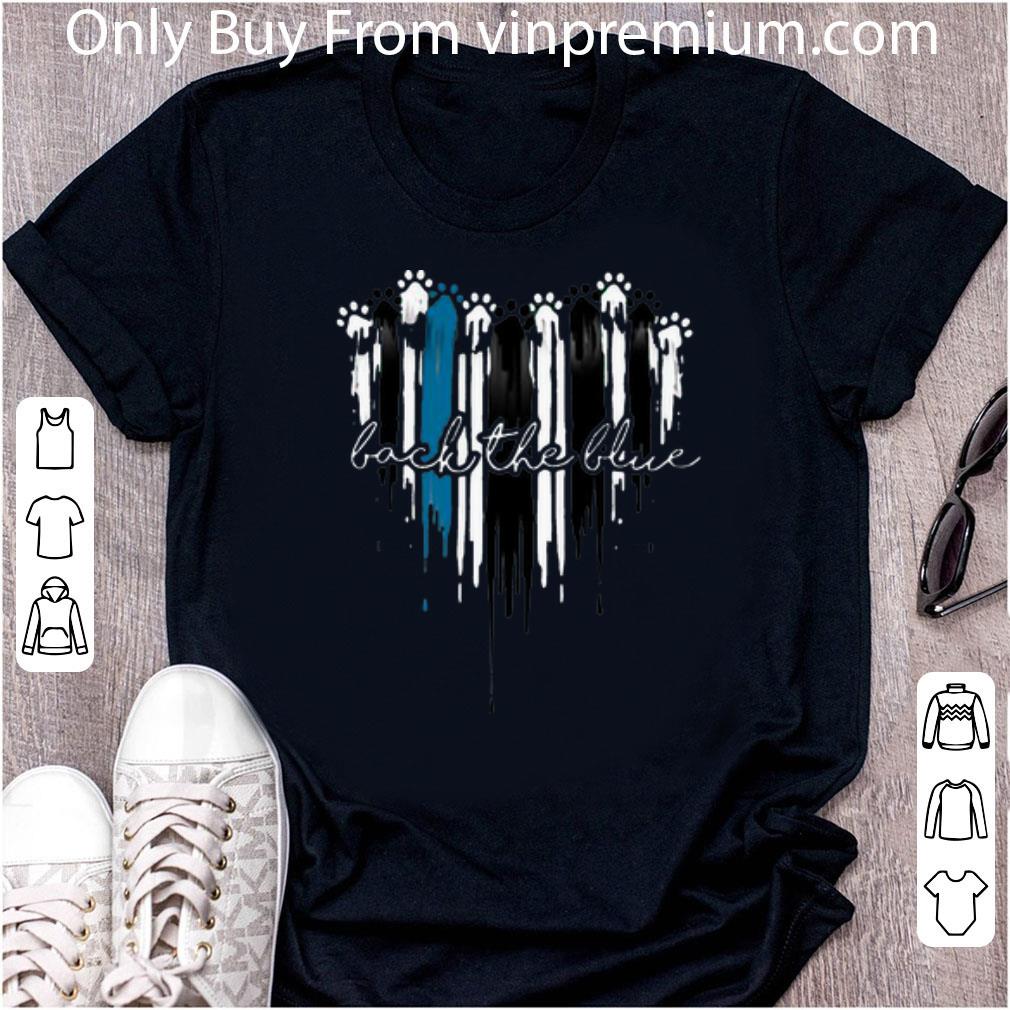 Nice Back The Blue Paw Heart shirt