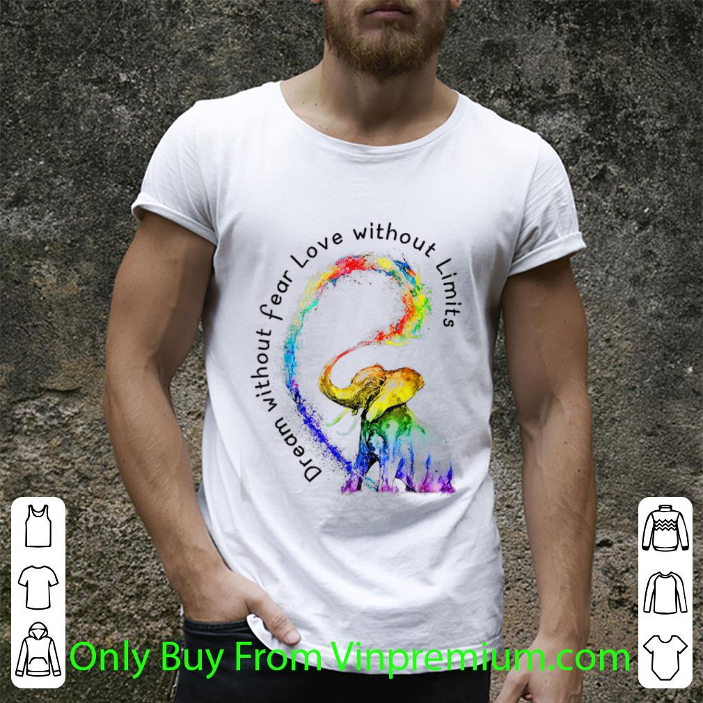 Official LGBT Dream Without Fear Love Without Limits Elephant shirt