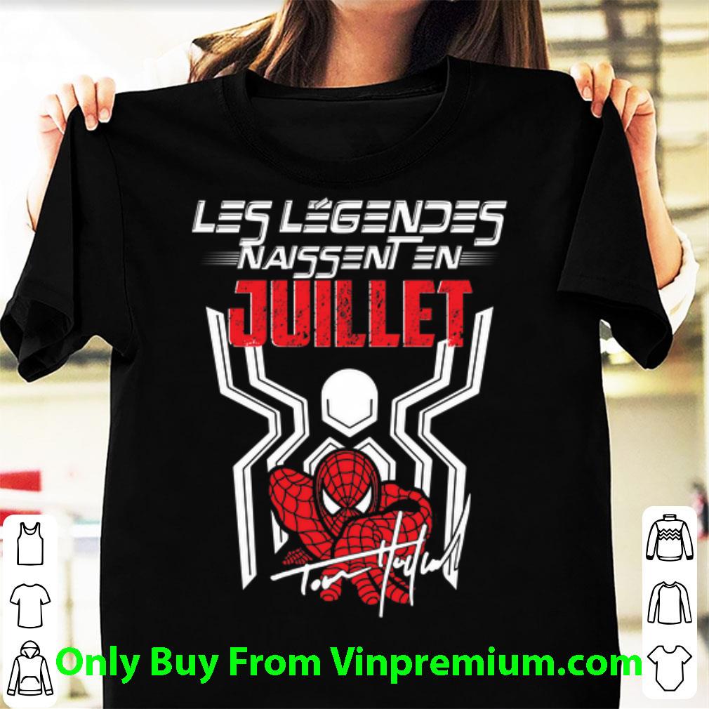 Nice Spiderman Les Legendes Naissent En Juilllet Signature shirt