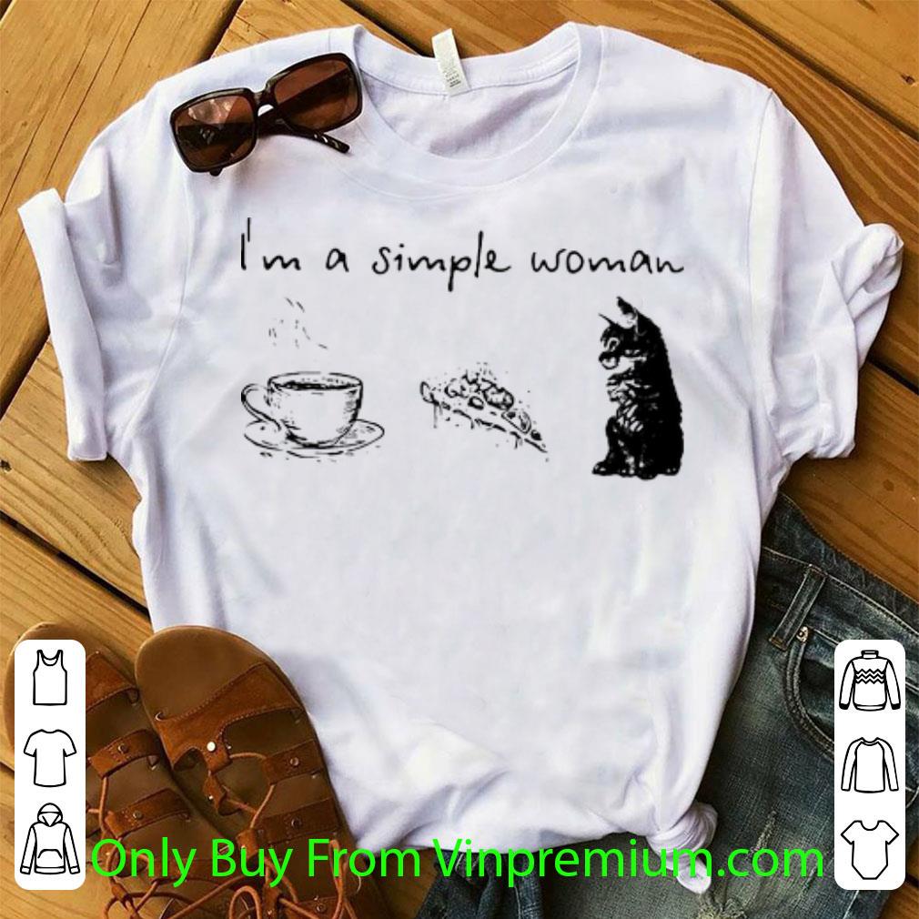 Top I’m A Simple Woman Coffee Pizza And Cat shirt