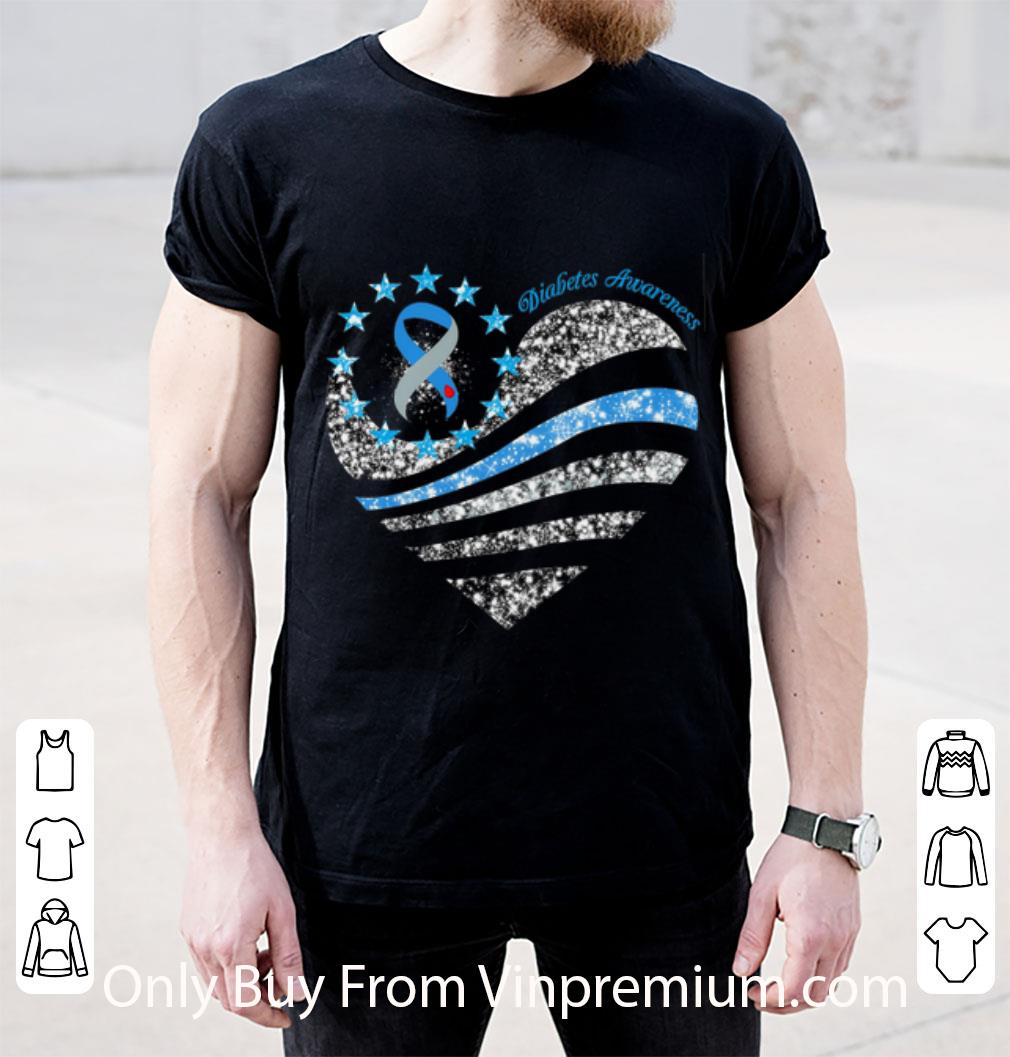Great Glitter Diabetes Awareness Betsy Ross Heart shirt