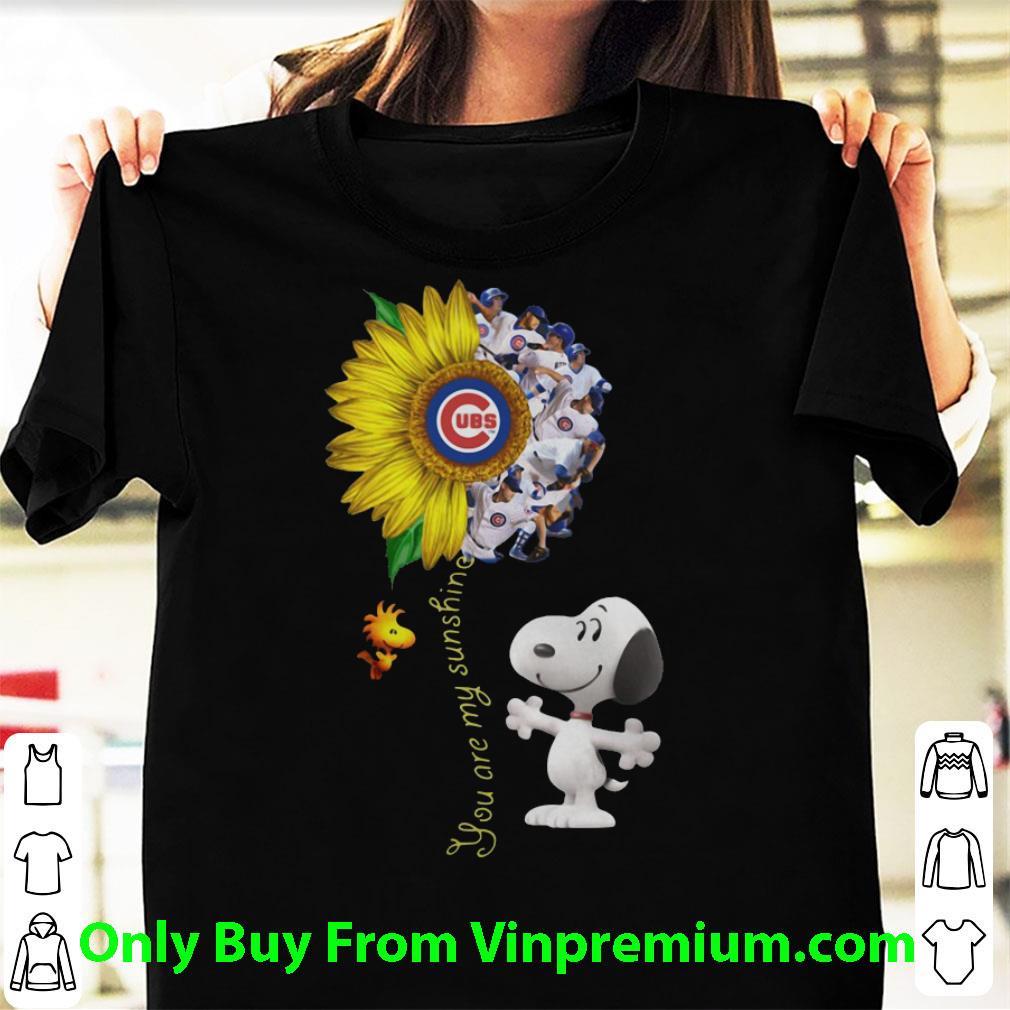 Top Snoopy Woodstock You Are My Sunshine Chicago Cubs Sunflower shirt