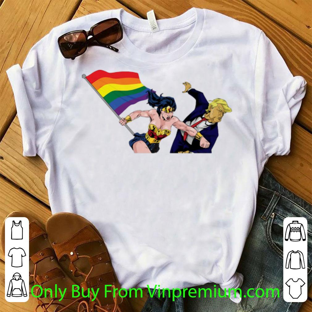 Hot Wonder Woman Punch Trump LGBT shirt