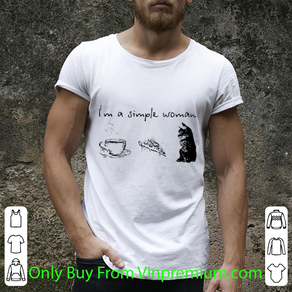 Top I’m A Simple Woman Coffee Pizza And Cat shirt