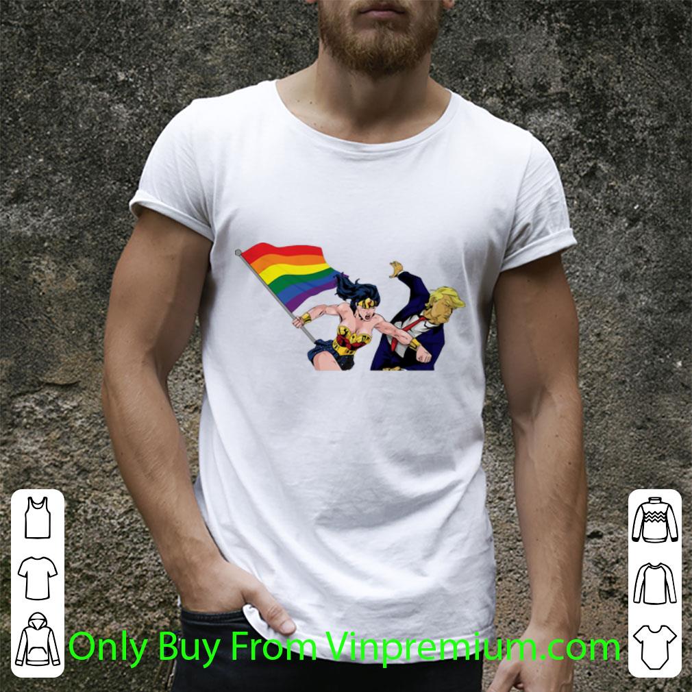 Hot Wonder Woman Punch Trump LGBT shirt