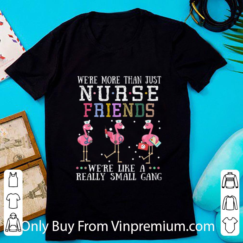 Top We're More Than Just Nurse Friends We're Like A Really Flamingos shirt