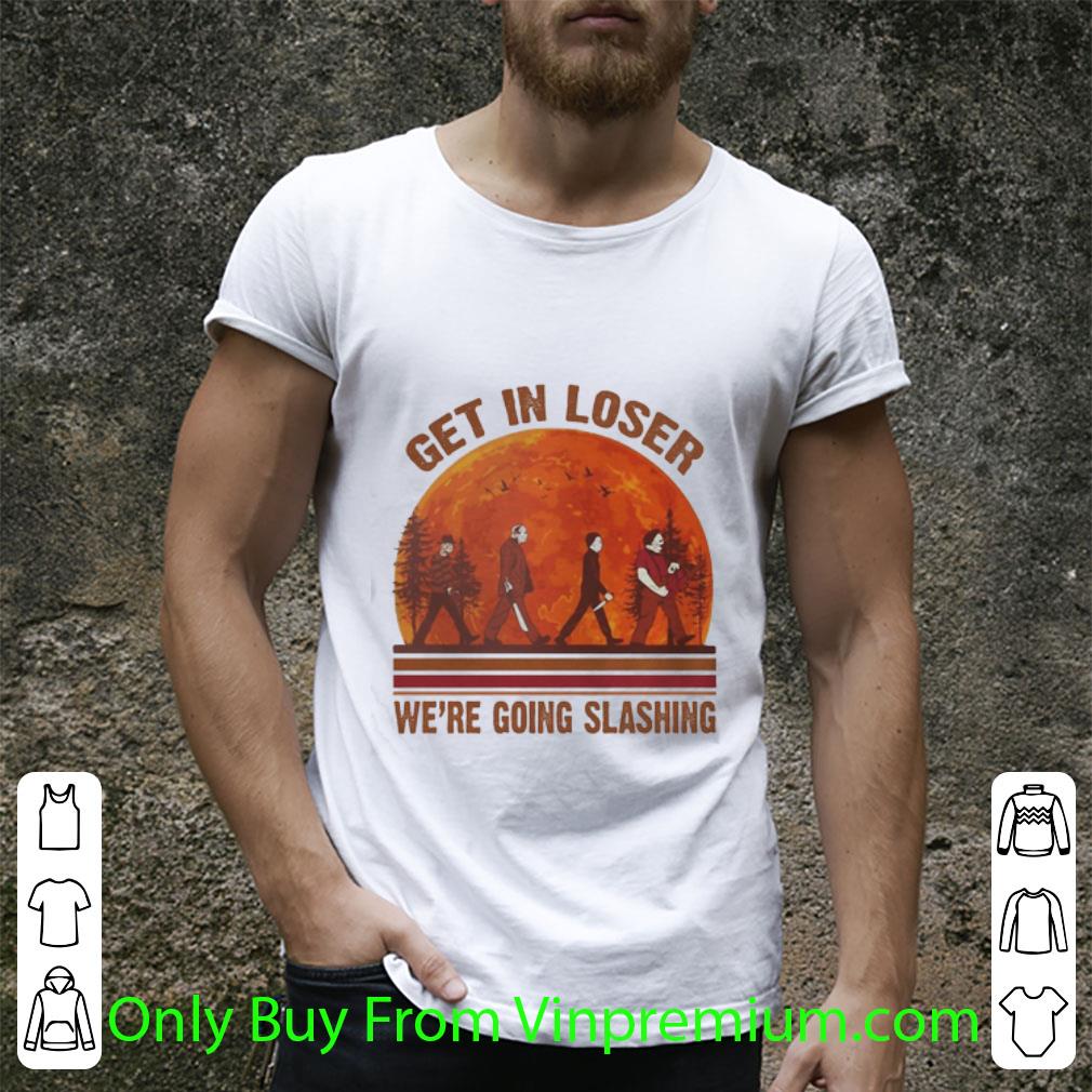 Official Horror Film Characters Get In Loser We’re Going Slashing Sunset shirt
