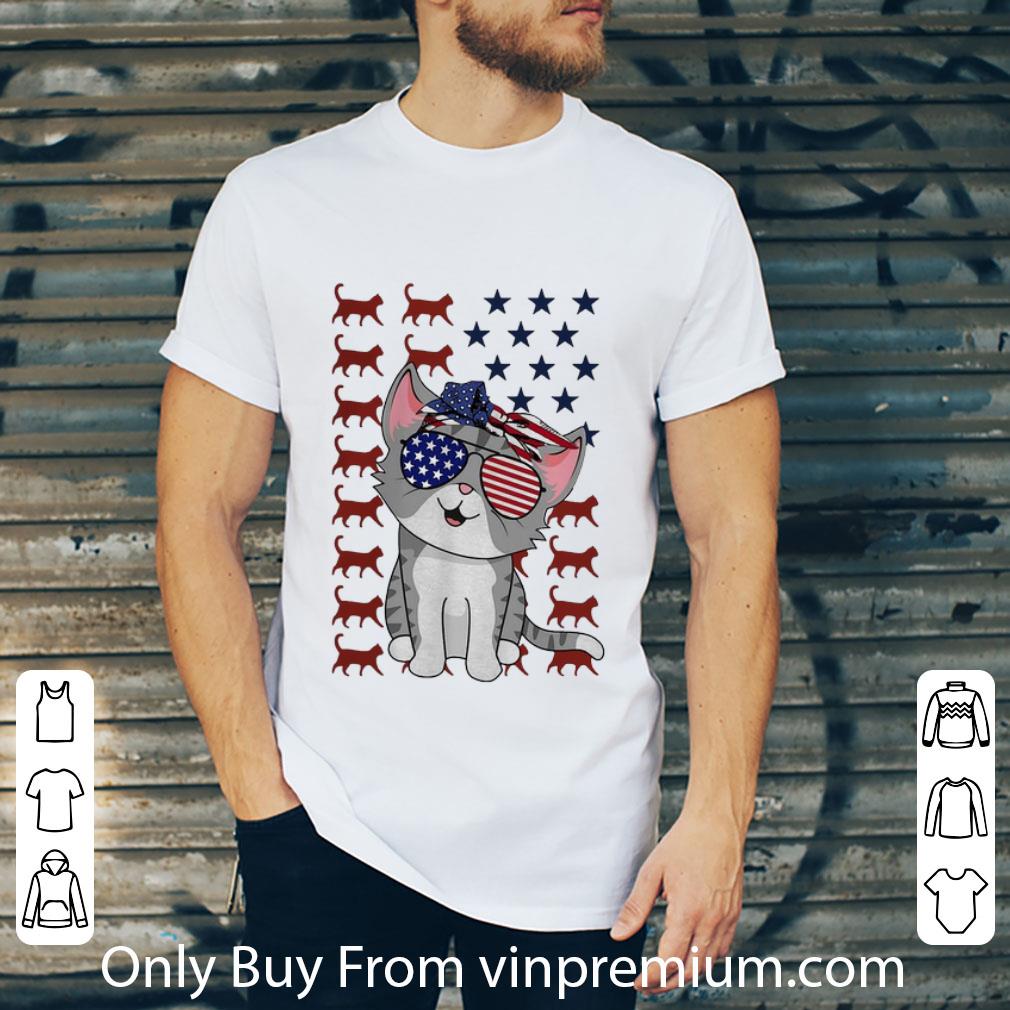 Awesome American Flag Cats Sunglasses shirt