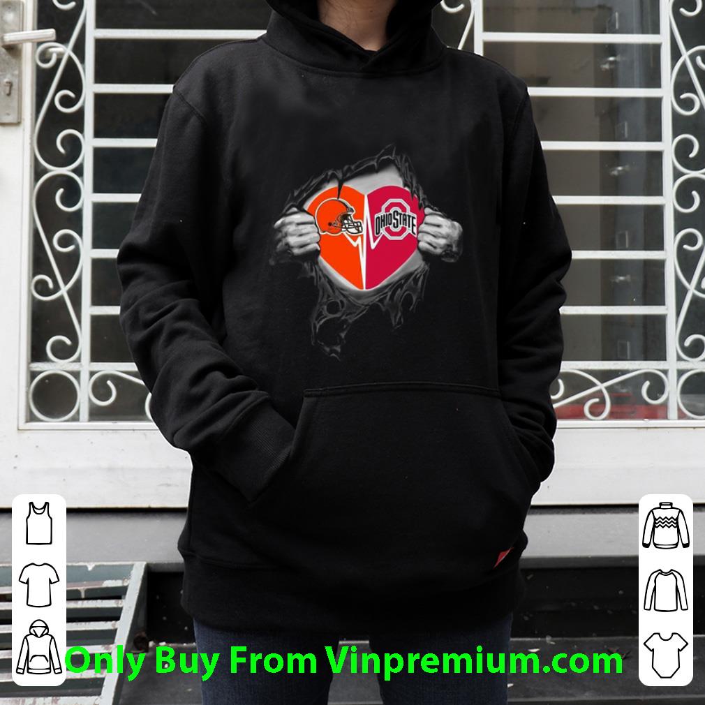 a9088d1c pretty insides me cleveland browns and ohio state buckeyes heartbeat shirt 4 - Pretty Insides Me Cleveland Browns And Ohio State Buckeyes Heartbeat shirt