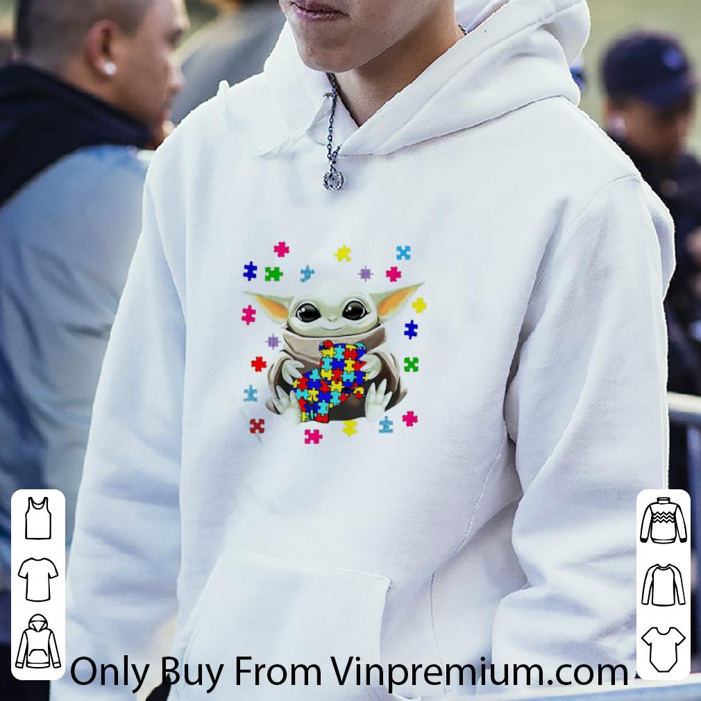 f3a56140 great star wars baby yoda hug bear autism awareness shirt 4 - Great Star Wars Baby Yoda Hug Bear Autism Awareness shirt