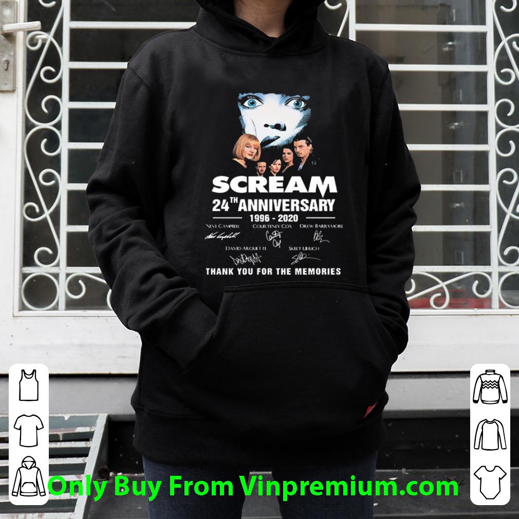 160ae1b6 official scream 24th anniversary 1996 2020 thank you for the memories signatures shirt 4 - Official Scream 24th Anniversary 1996 2020 Thank You For The Memories Signatures shirt