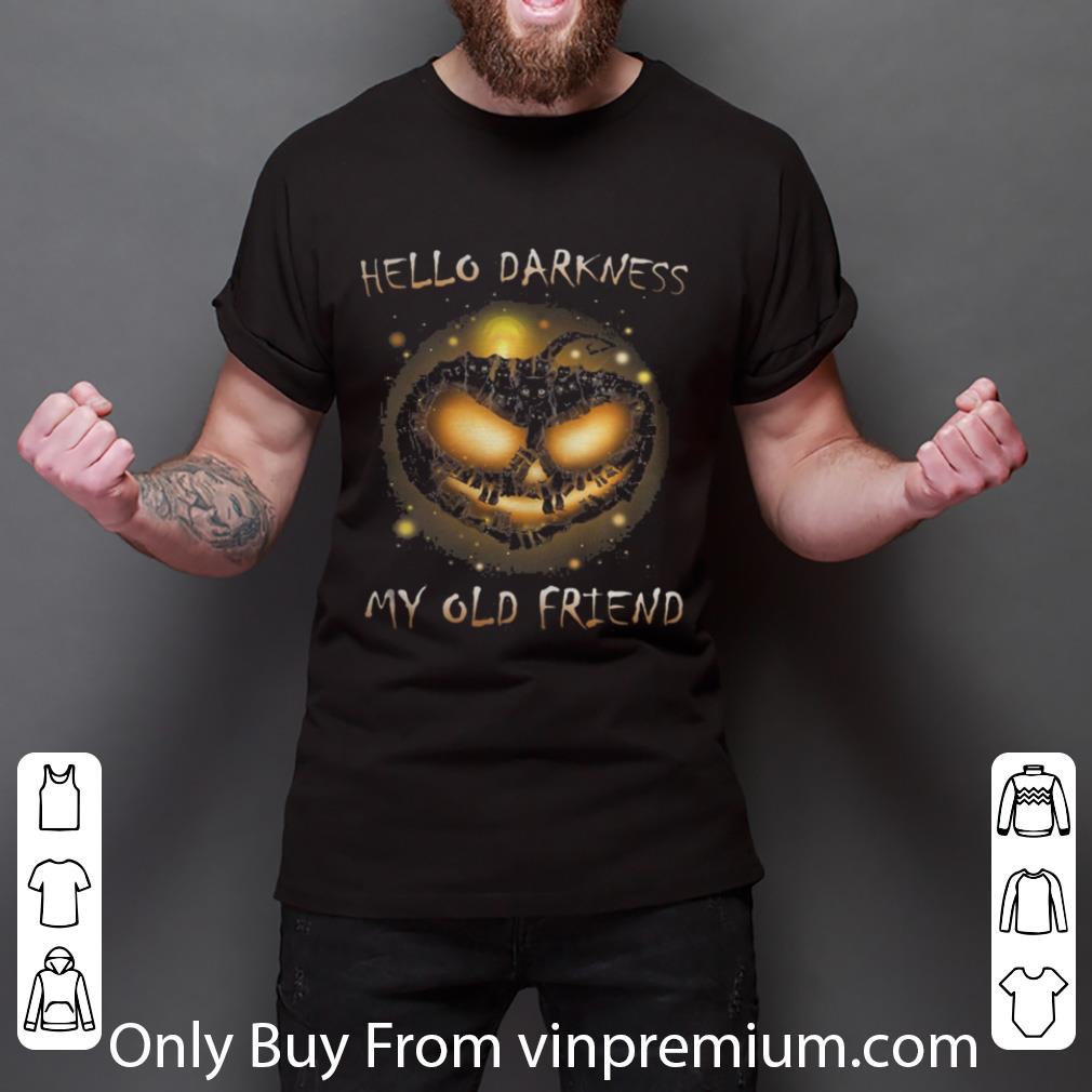 Awesome Pumpkin Hello Darkness My Old Friend Bling Halloween shirt