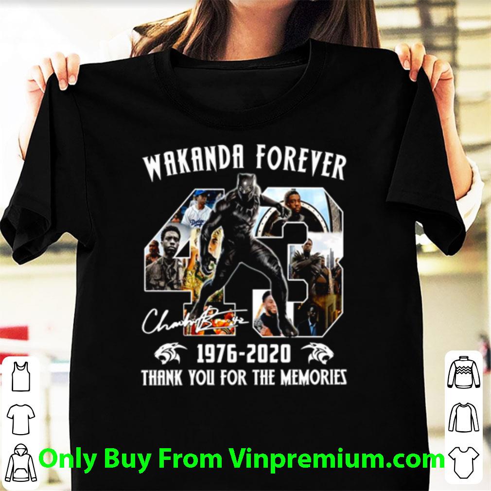 Hot Chadwick Boseman Wakanda Forever 1976-2020 Thank You For The Memories shirt