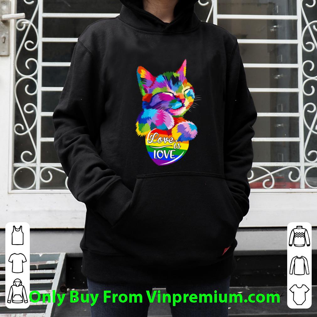 Pretty Lgbt Pride Cat Love Is Love shirt d0060690 pretty lgbt pride cat love is love shirt 4 - Pretty Lgbt Pride Cat Love Is Love shirt