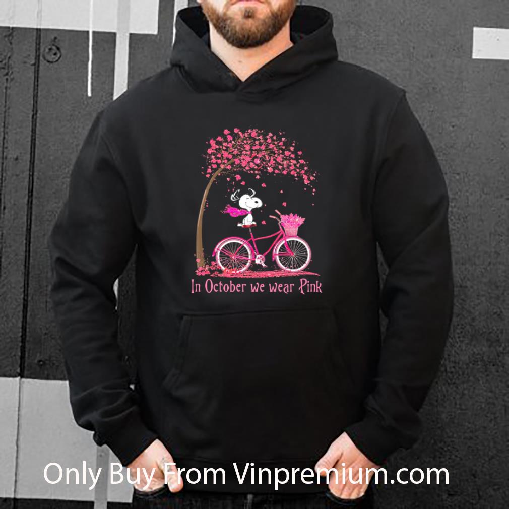 efcde86f nice snoopy sitting on bicycle pink in october we wear pink shirt 4 - Nice Snoopy Sitting On Bicycle Pink In October We Wear Pink shirt