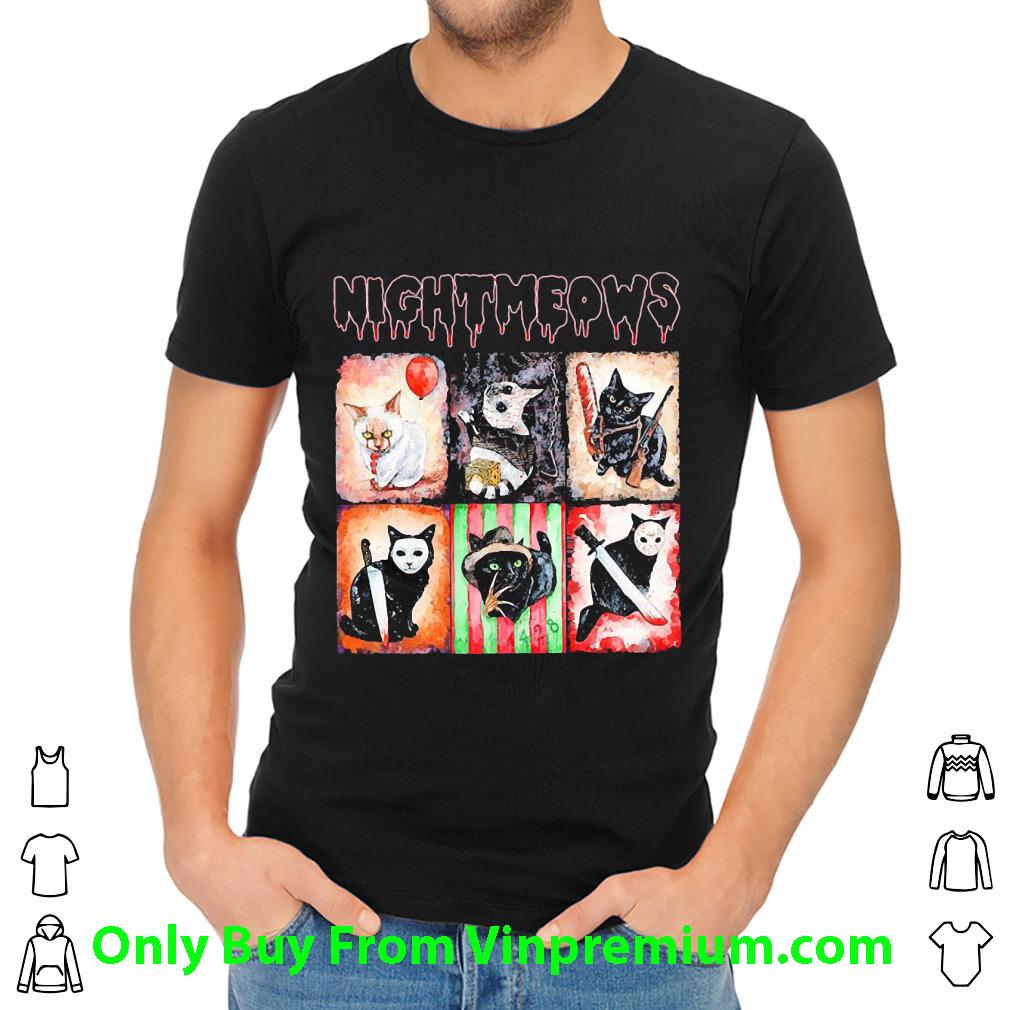 Pretty Cats Horror Movie Characters Nightmeows Halloween shirt