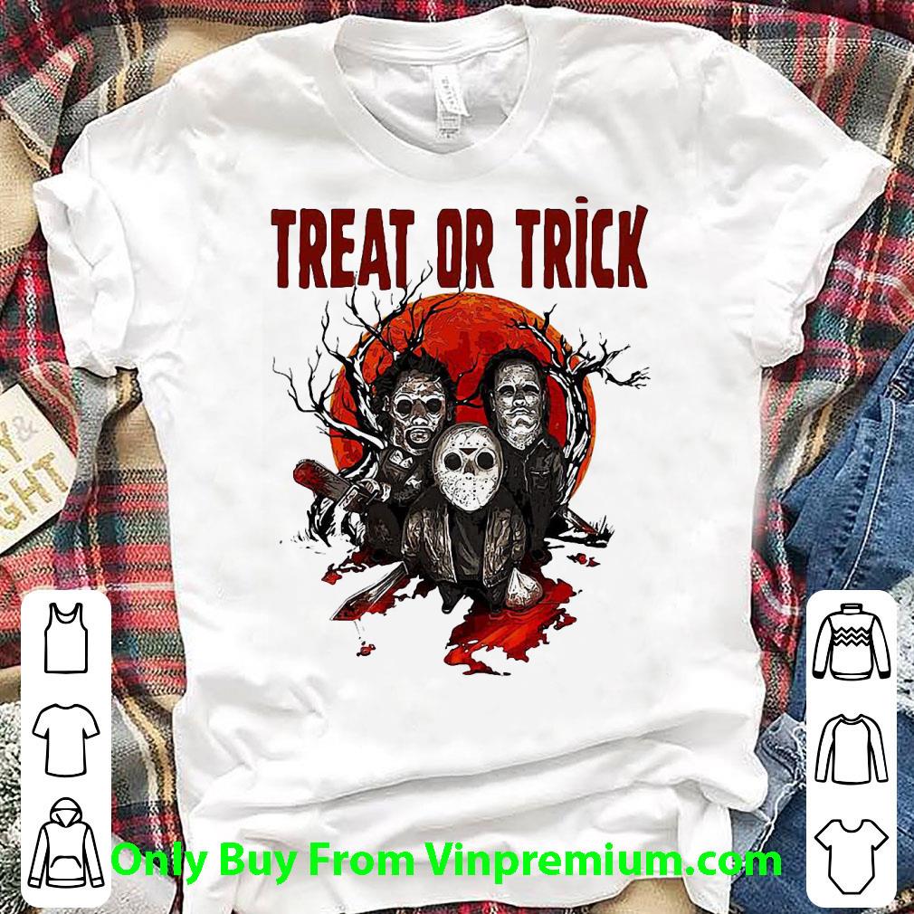 Pretty Michael Myers Jason Voorhees Treat Or Trick Halloween shirt
