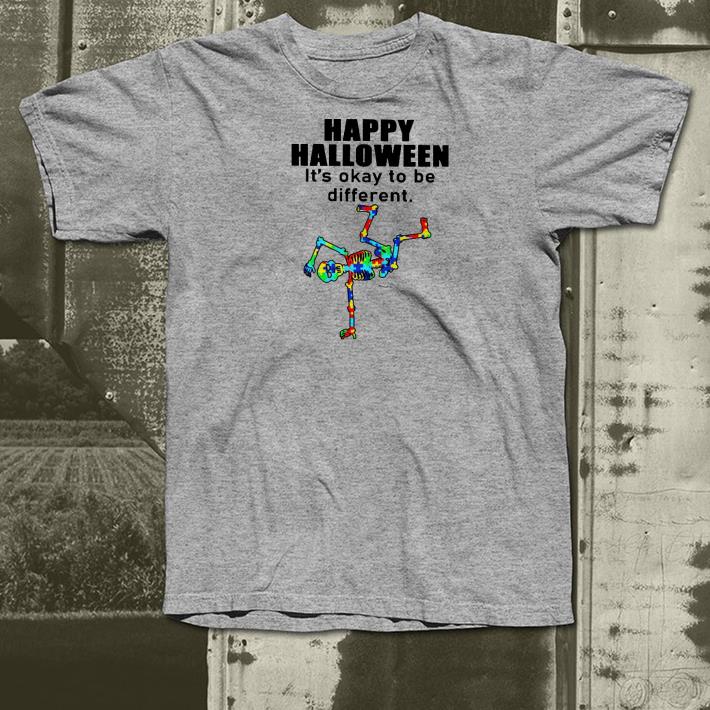 266648f2 nice skeleton happy halloween it s okay to be different shirt 4 - Nice Skeleton Happy Halloween it’s okay to be different Shirt