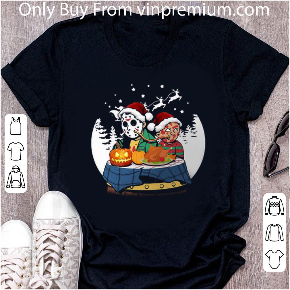 Pretty Jason Voorhees And Freddy Krueger Lady And The Tramp Christmas shirt